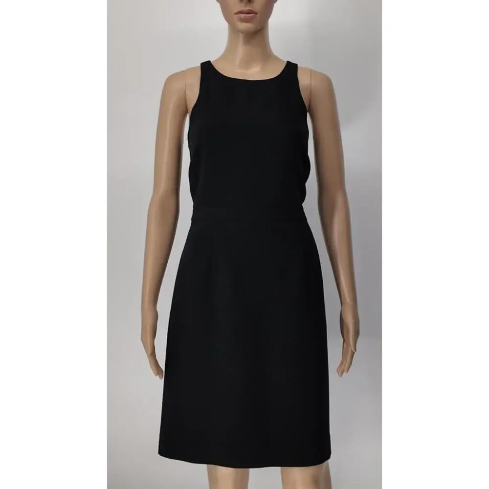 J.Crew Black Sleeveless Sheath Dress Size‎ 8 Classic Minimalist Workwear